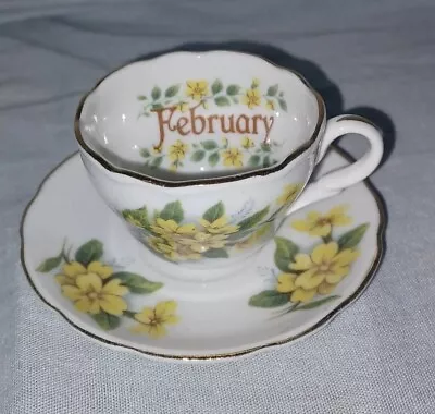 E&R Golden Crown Porcelain  February  Miniature Cup & Saucer Germany • $6.55