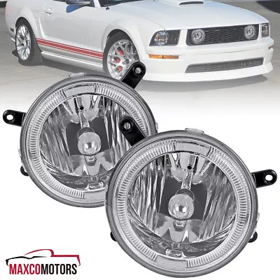 Fog Lights Fits 2005-2009 Ford Mustang GT Clear Halo Lamps Driving Pair Lamps • $107.49