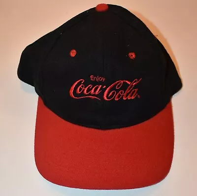 Enjoy Coca Cola Snapback Embroidered Cap Black W Red Bill Lettering Adjustable • $16