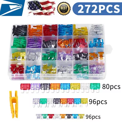 Car Vehicle Motorcycle Automotive Fuses Assortment Mini Kit Blade Fuses 272PCS • $15.68