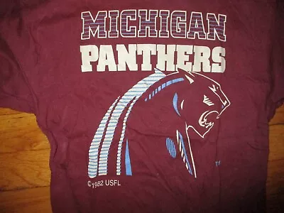 Vintage 1984 MICHIGAN PANTHERS Jersey T Shirt Small USFL Bike 100% Cotton • $79.99