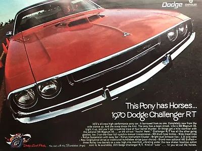 Vintage 1970 Dodge Challenger R/T Original Color Ad D019 • $5.65