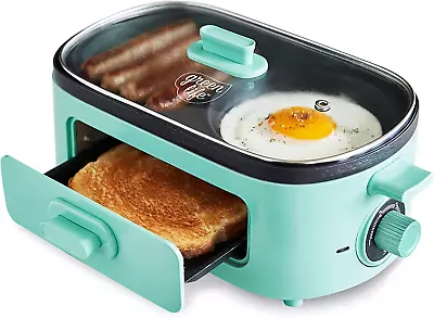 3-In-1 Breakfast Maker Station Healthy Ceramic Nonstick Dual Griddles For Eggs  • $58.22