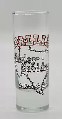 Harley Davidson Tall Shot Glass Barb Wire State Dallas Texas VHTF - 2007 - 42 • £12.50