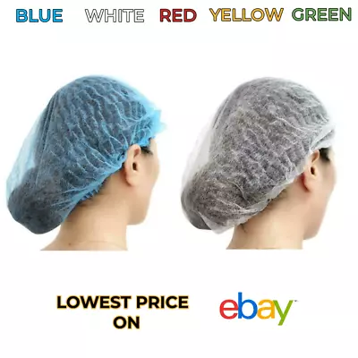 Disposable Caps Hair Net Food Catering Kitchen Mob Workwear Hat Breathable Head • £50.99