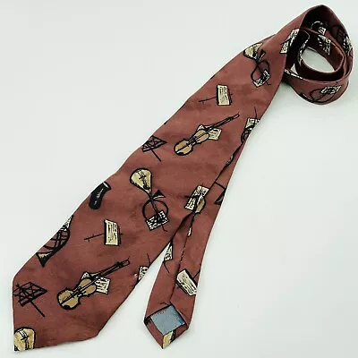 VTG Michael Jordan 100% Silk Neck Tie Bugatchi Uomo Collection Music Instrument • $21.99