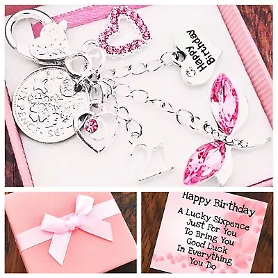 16th18th21st BIRTHDAY GiftDRAGONFLY SIXPENCE Keyring 40th 50th 60th Gifts • £4.95