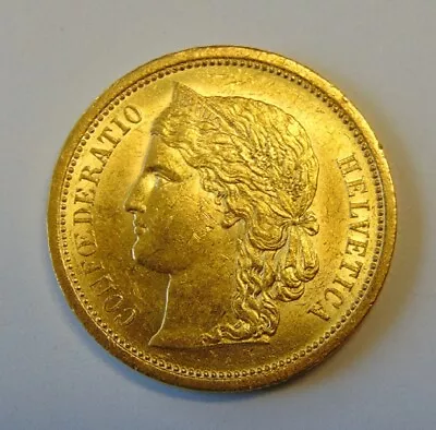 Switzerland - 1883 Gold 20 Francs Coin ~ Nice Coin • $469