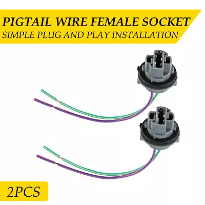 Two Harness 7440 992 Pigtail Wire Female Socket Turn Signal Park Brake Universal • $9.99