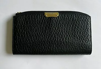 Authentic BURBERRY Grainy Leather Alvington Continental Womens Wallet IN Black • $79