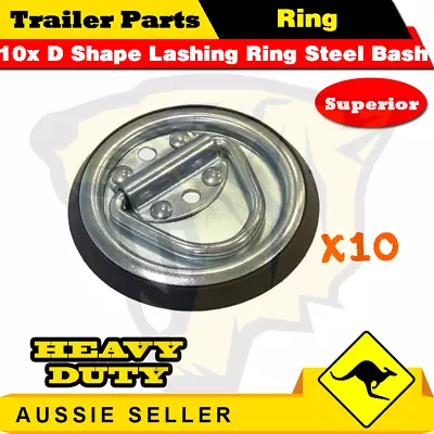 $40 • Buy 10 X Lashing D Ring | Round Steel Base | Tie Down Point Anchor UTE TRAILER