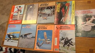 9 Issues Of R/C Model Builder Magazine 1972 - 1980 Remote Control Planes • $21.39