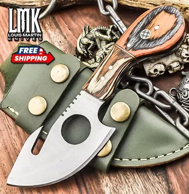 Forged Skinner Knife W/Gut Hook D2 Tool Steel Hard Wood Wooden Bolster Hunting • $8.50