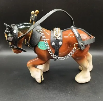 Vintage Ceramic Shire Horse With Harness And Chains • £8.40