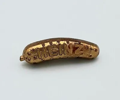 Vintage HEINZ PICKLE PIN Rare Gold Color Promotional Prize Gift Souvenir 1960's • $4.99