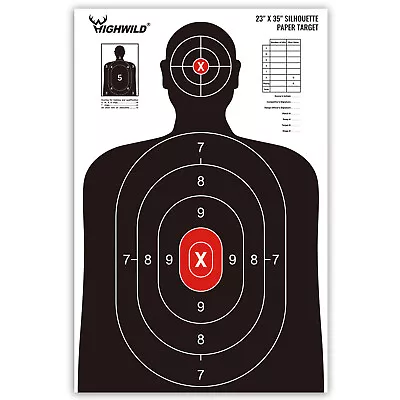 Shooting Range Silhouette Paper Target-23X35 For HandgunsRiflesAirgunsBB Guns • $9.99