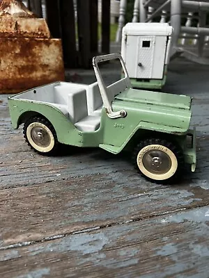 Vintage 1964 Tonka Teal Jeep From Outdoor Set Pressed Steel Play Wear • $99