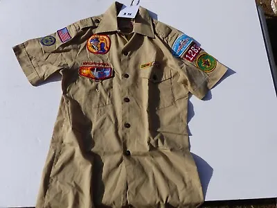 #15 Vintage Boy Scouts Of America Tan Uniform Shirt 1981 National Jambo OA Flap • $9.71