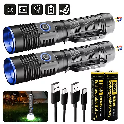 1000000Lumen LED Flashlight Super Bright Rechargeable Zoom Torch Lights • $11.99