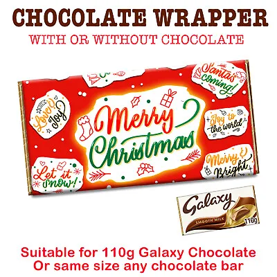 Merry Christmas Xmas Chocolate Bar Wrapper Novelty Gift For Dad Mom Husband Son • £1.99