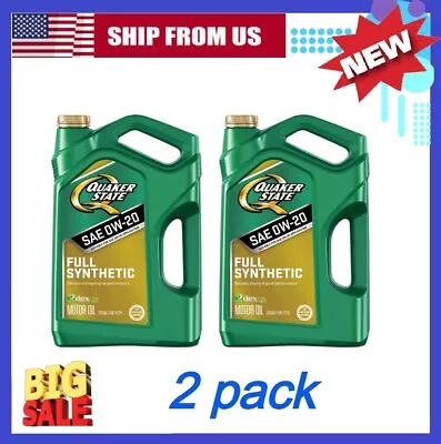 Quaker State Full Synthetic 0W-20 Motor Oil 5-Quart ( 2 Pack) • $39.97