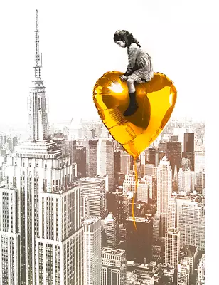 Mr Brainwash       Big City Dreams ( Gold ) NYC Huge        MAKE  OFFER   #DDSBA • $6200