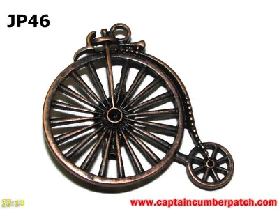Steampunk Goth Brooch Badge Pin Copper Penny Farthing Bicycle The Prisoner #JP46 • $4.36