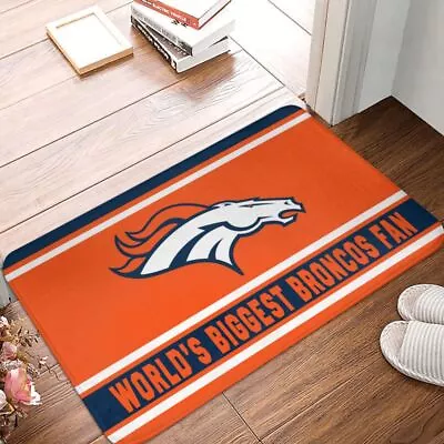 World's Denver Broncos  Fan Carpet 16x24in Floor Mat Home Decorative • $11.39