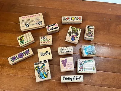 Vintage Lot Of 14 Sky Kids Rubber Stamps (includes Mirror Image Stamp) • $4.99