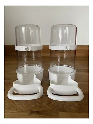 £7.95 • Buy 2 X Bird Feeder Water Drinker Seed Clipper Fountain Cage Budgie Finch Cockatiel