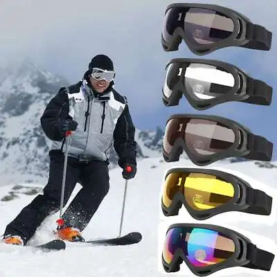 Mens Winter Snow Ski Goggles Anti-fog Lens UV Snowboard Snowmobile Motorcycle • $7.17