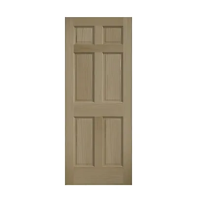 6 Panel Raised Traditional Clear Pine Stain Grade Solid Core Wood Interior Doors • $256