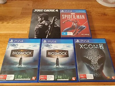 Ps4 Games Bundle - Bioshock Collection Just Cause 4 XCOM 2 And Spiderman • $70