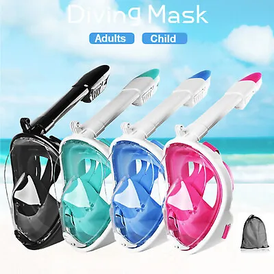  For Gopro Snorkeling Mask Full Face Snorkel Underwater Scuba Diving Adult Kid • $17.88