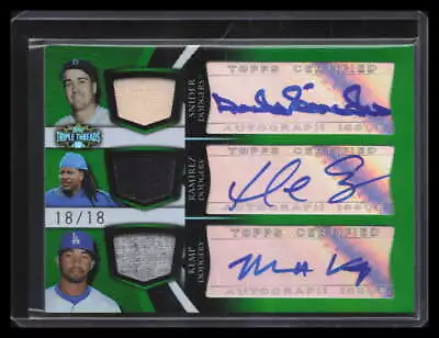 2009 Topps Triple Threads 14 Kemp Manny Ramirez Duke Snider Jersey Auto 18/18 • $125