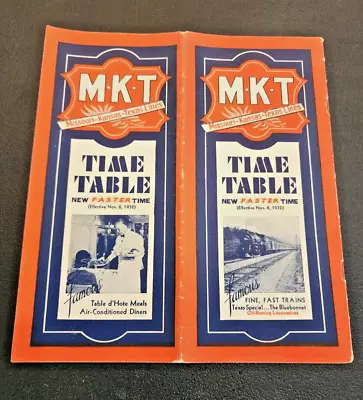 Vintage 1932 MKT Missouri Kansas Texas Lines Railway Railroad RR Timetable T97 • $14.99