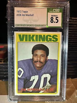 1972 Topps #336 Jim Marshall Vikings Csg 8.5 Hof • $99