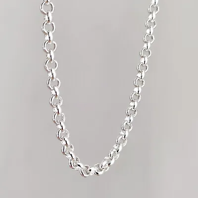 925 Silver Plated 4mm Belcher Chain Necklace • £8.99