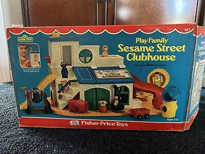 VTG Fisher Price Play Family Sesame Street Clubhouse 937 COMPLETE W/ Box • $139.99