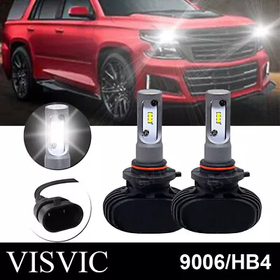 2x Fanless LED Headlight 9006 HB4 6000K White Canbus Conversion Fog Light Bulb • $11.98