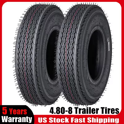 4.8-8 4.80-8 Trailer Tires Boat Tires 4.8x8 480-8 Load Range C 6 Ply Set Of 2 • $49.99