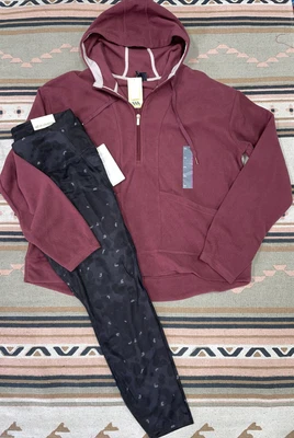 $20 • Buy All In Motion Microfleece 1/2 Zip Pullover Sweatshirt & Leggings Outfit Set XXL