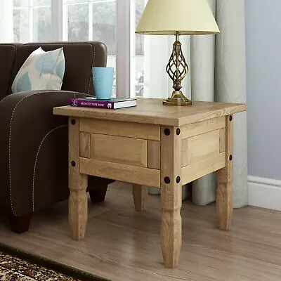 Corona Lamp Side End Table Mexican Pine Occasional Coffee Table • £39.99