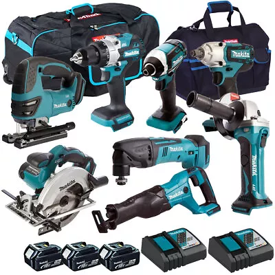 Makita 18V 8 Piece Cordless Tool Kit With 3 X 5.0Ah Batteries Charger T4TKIT-241 • £1187