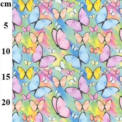 100% Cotton Fabric Rose & Hubble Pretty Pastel Butterfly Butterflies 150cm Wide • £4.75