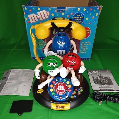 M&M's ANIMATED Talking Light-Up TELEPHONE Phone Red Green Yellow  Works Great! • $39.99