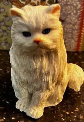 Persian Cat Figurine Statue Vtg Ceramic Small White KITSCH • $19.99