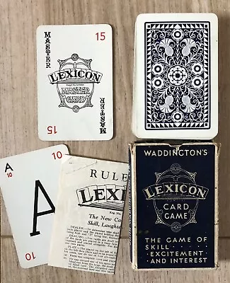 Vintage Waddingtons Lexicon Card Game Complete With Rules • £6