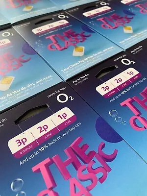 O2 Classic UK Standard / Micro / Nano Mobile Sim Card & FREE P&P - Pay As You Go • £1.99