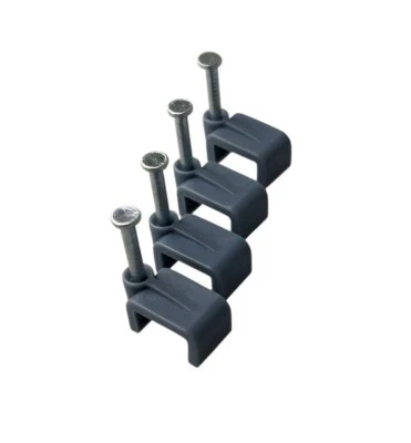 £2.61 • Buy Flat Cable Clips Grey With Fixing Nail Bag Of 50